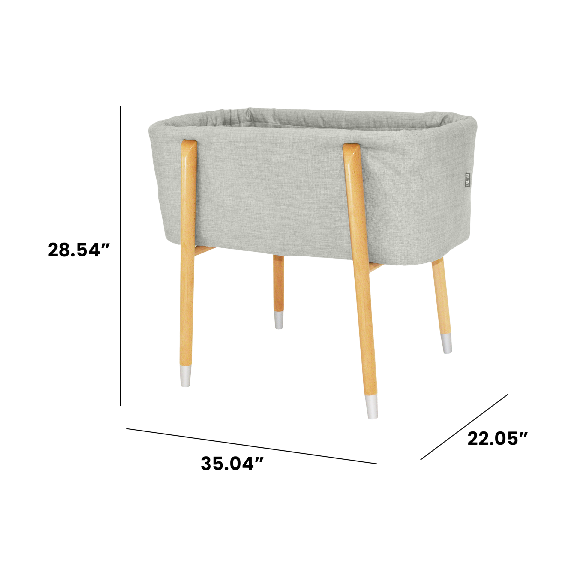 TruBliss Sova Bassinet - Glacier Grey.