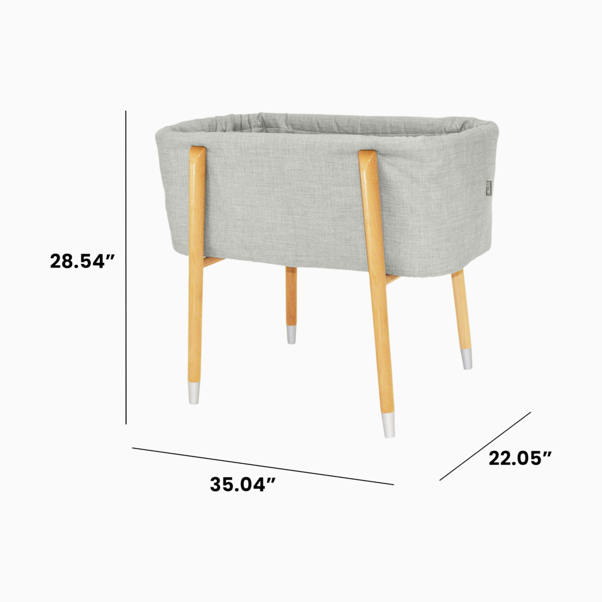TruBliss Sova Bassinet - Glacier Grey.