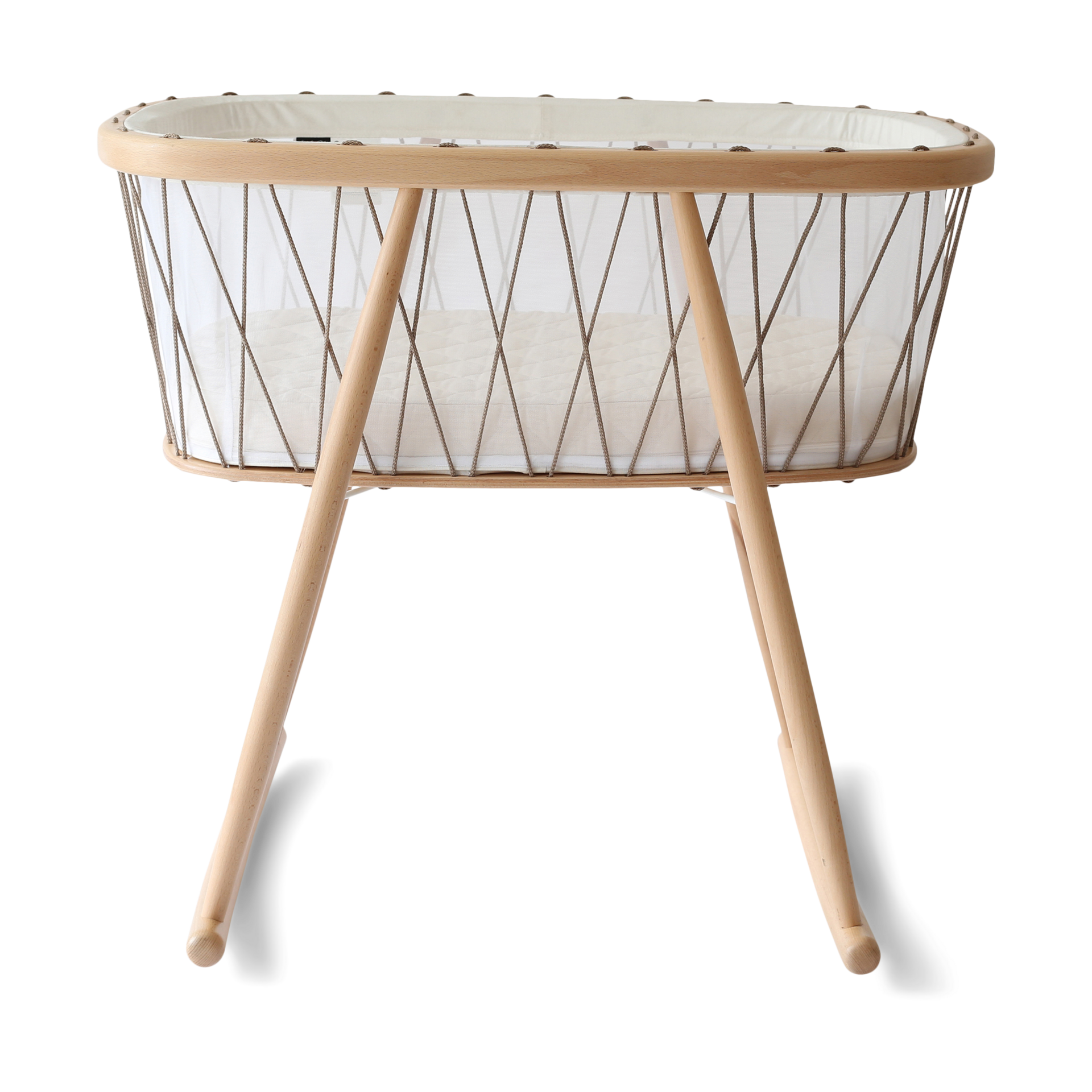 Charlie Crane KUMI Bassinet - Hazelnut, Foam Mattress.