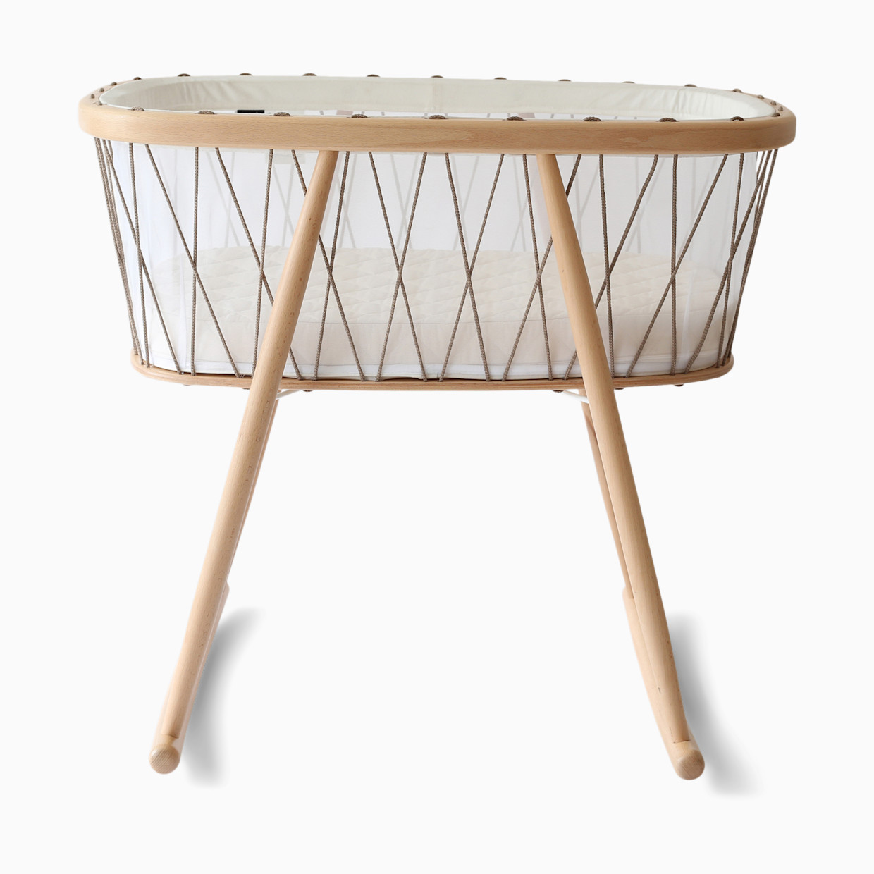 Charlie Crane KUMI Bassinet - Hazelnut, Foam Mattress.