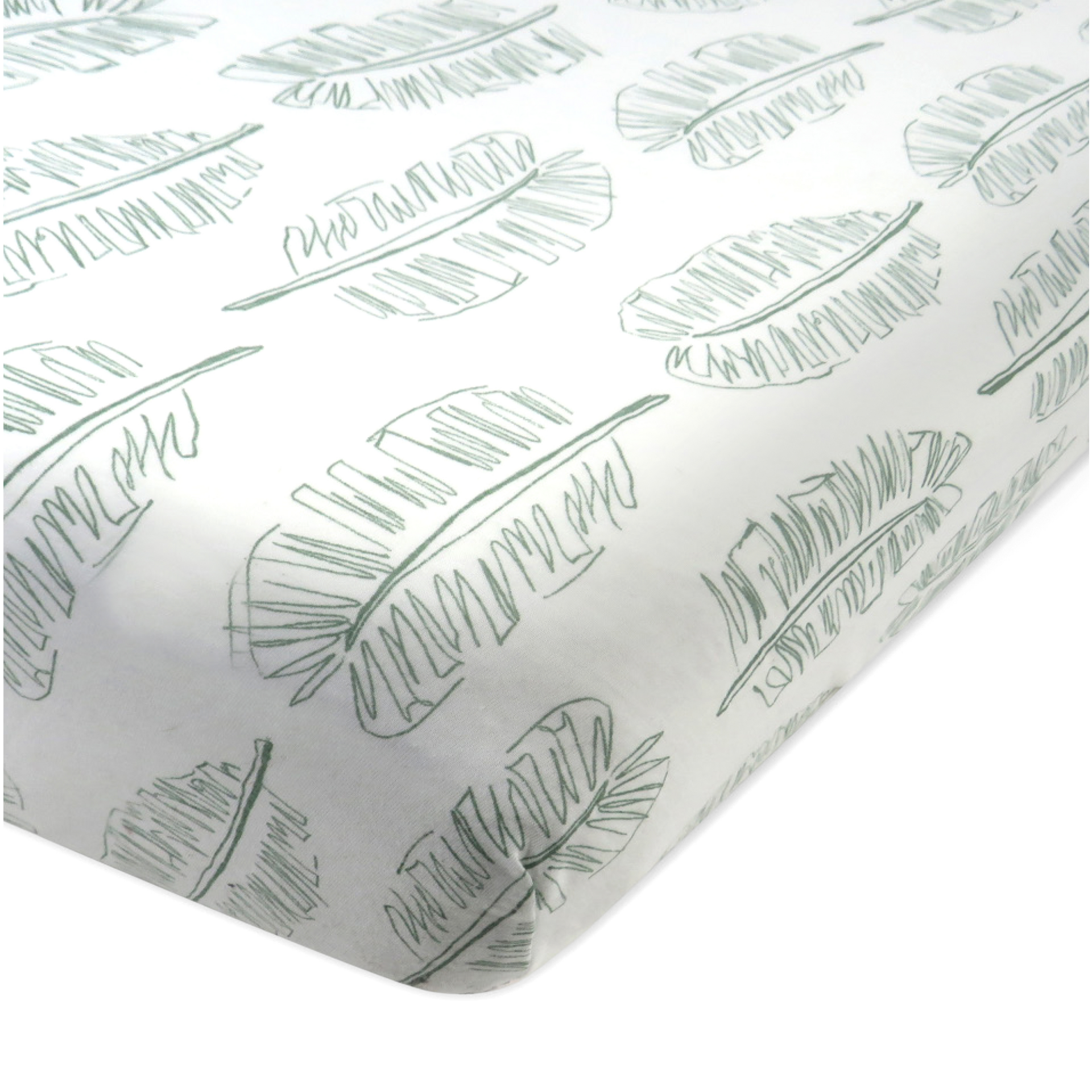 Honest Baby Clothing Organic Cotton Fitted Crib Sheet - Jumbo Leaf Sage.