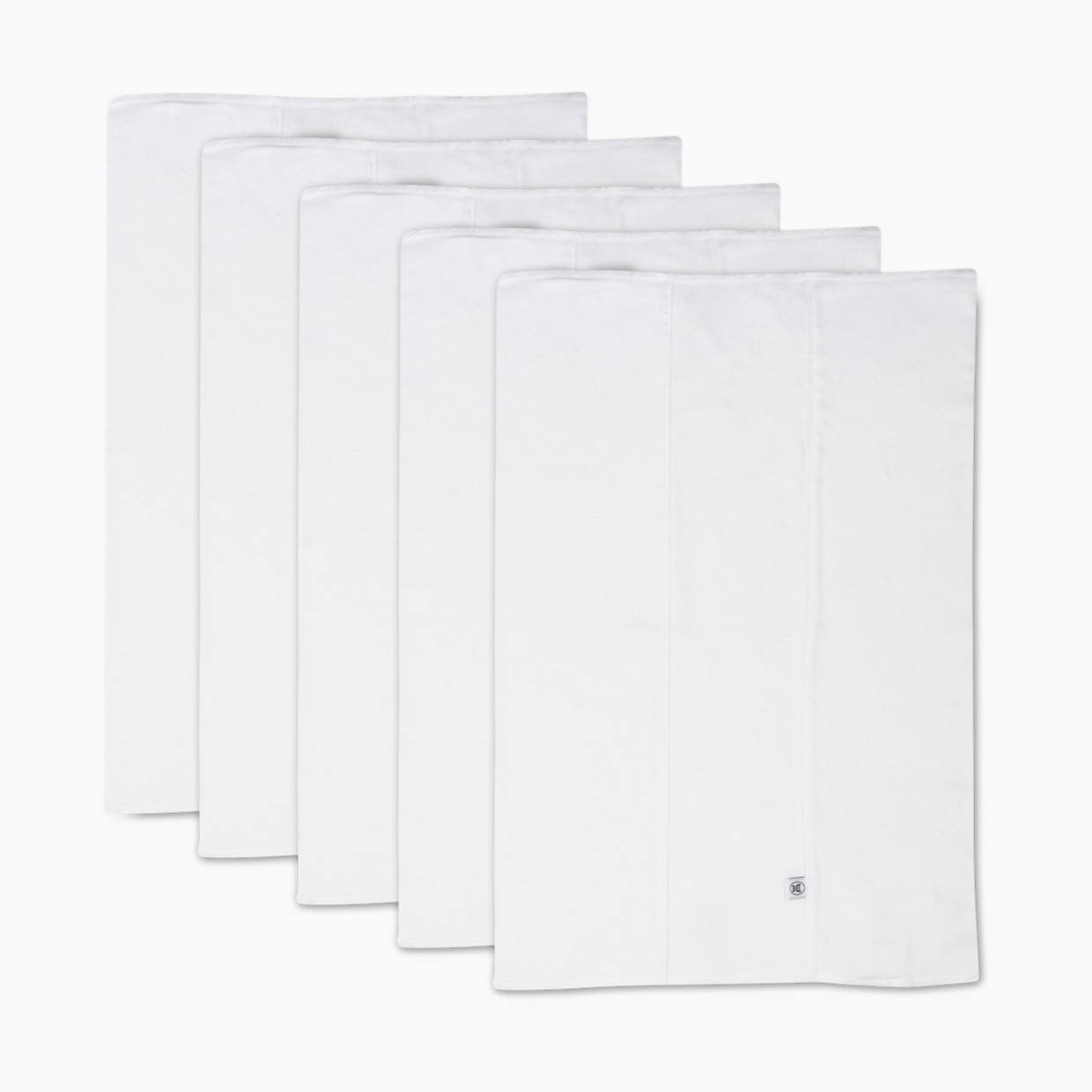 Honest Baby Clothing 5-Pack Organic Cotton Knit Tri-fold Burp Cloths - Bright White, Os.