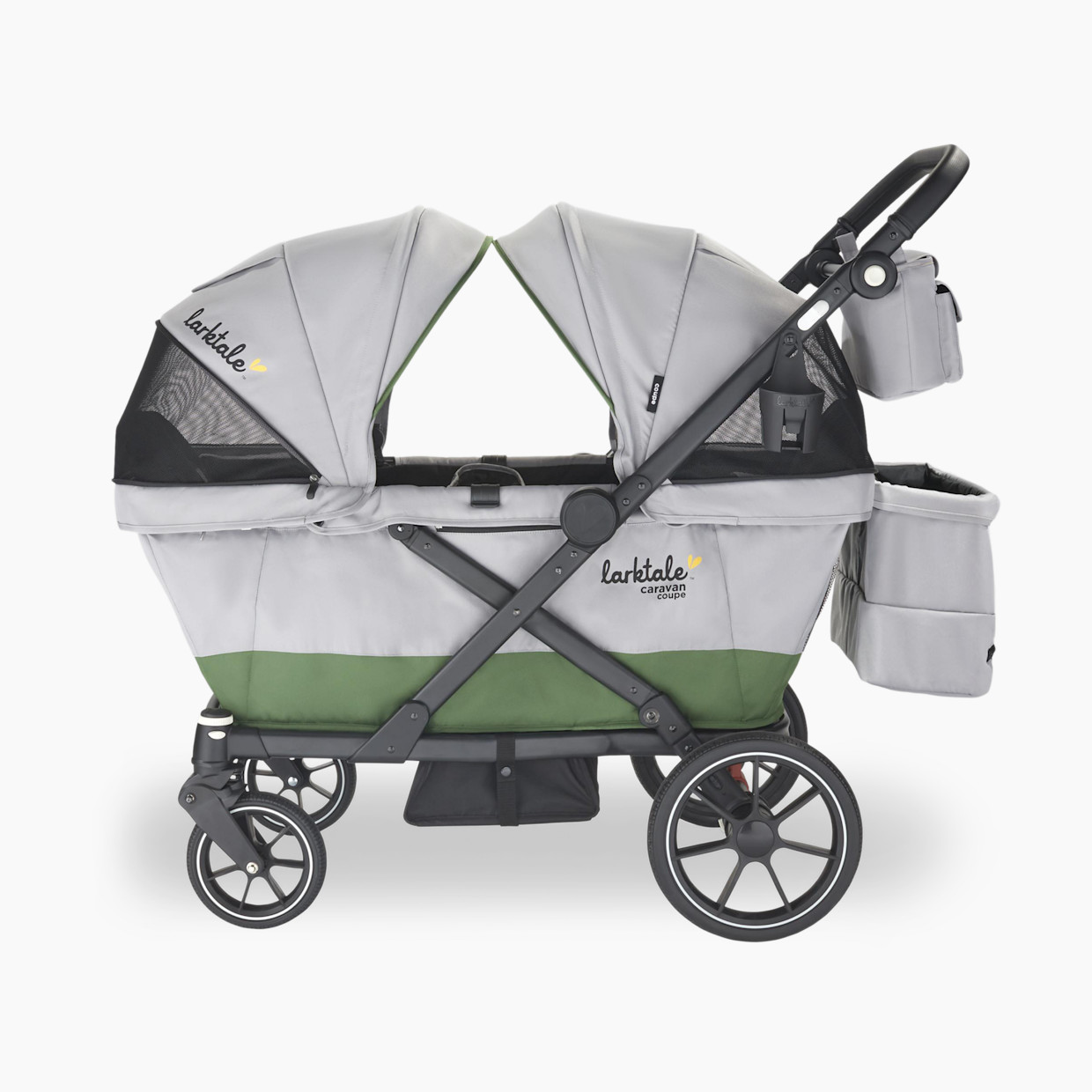 Larktale Caravan Coupe V2 Stroller Wagon - Gray/Green.