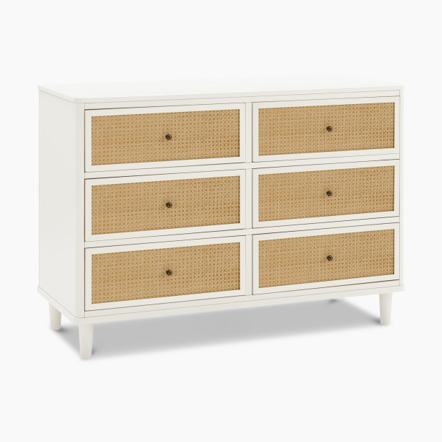 Namesake Marin 6 Drawer Dresser - Warm White/Honey Cane.