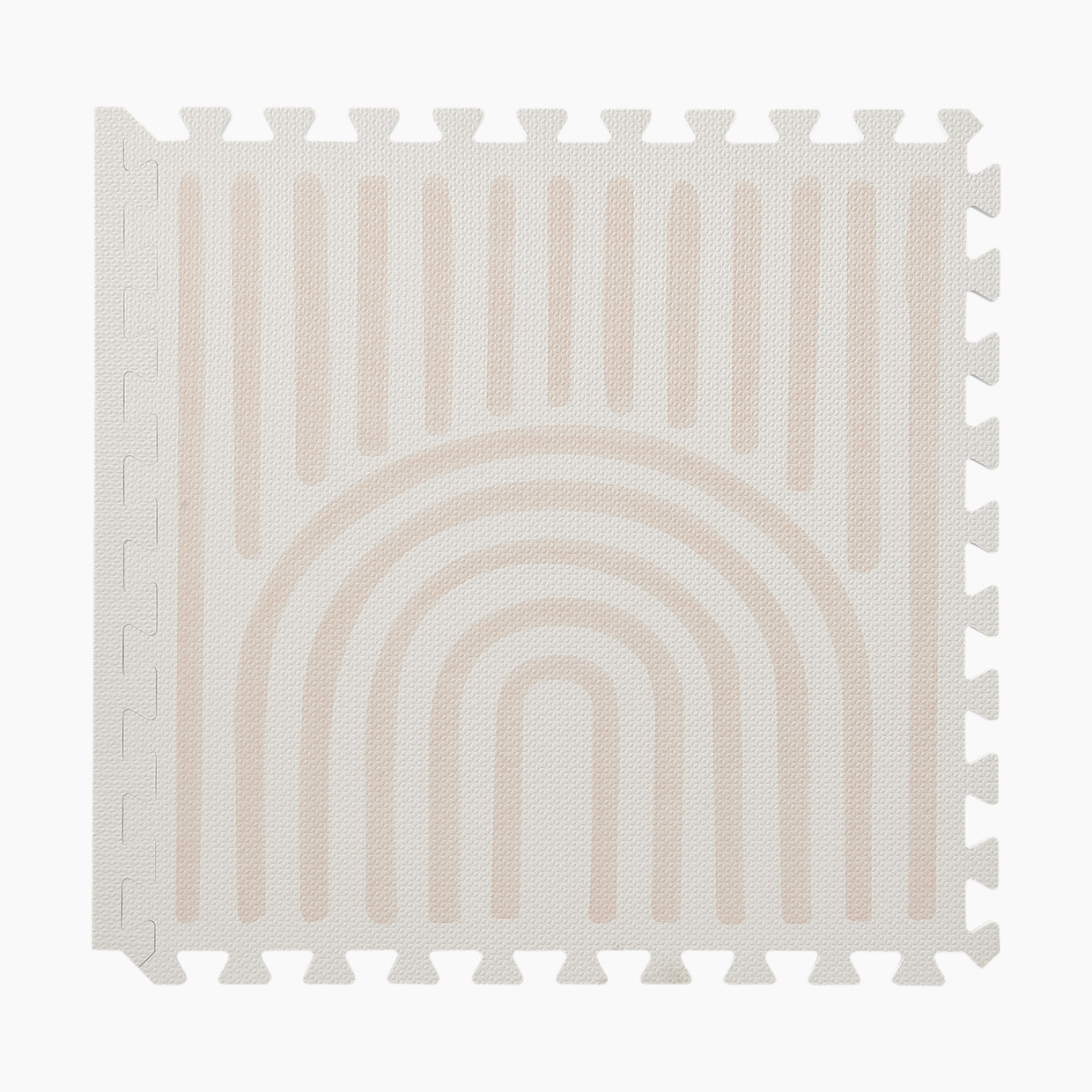 Toddlekind Haven Foam Play Mat | Linear Collection - Linen, 4X6.