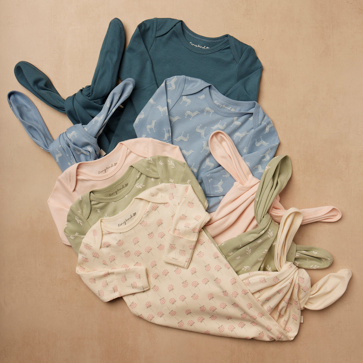 Tiny Kind Knotted Organic Gown - Sage Leaf, 0-3 M.