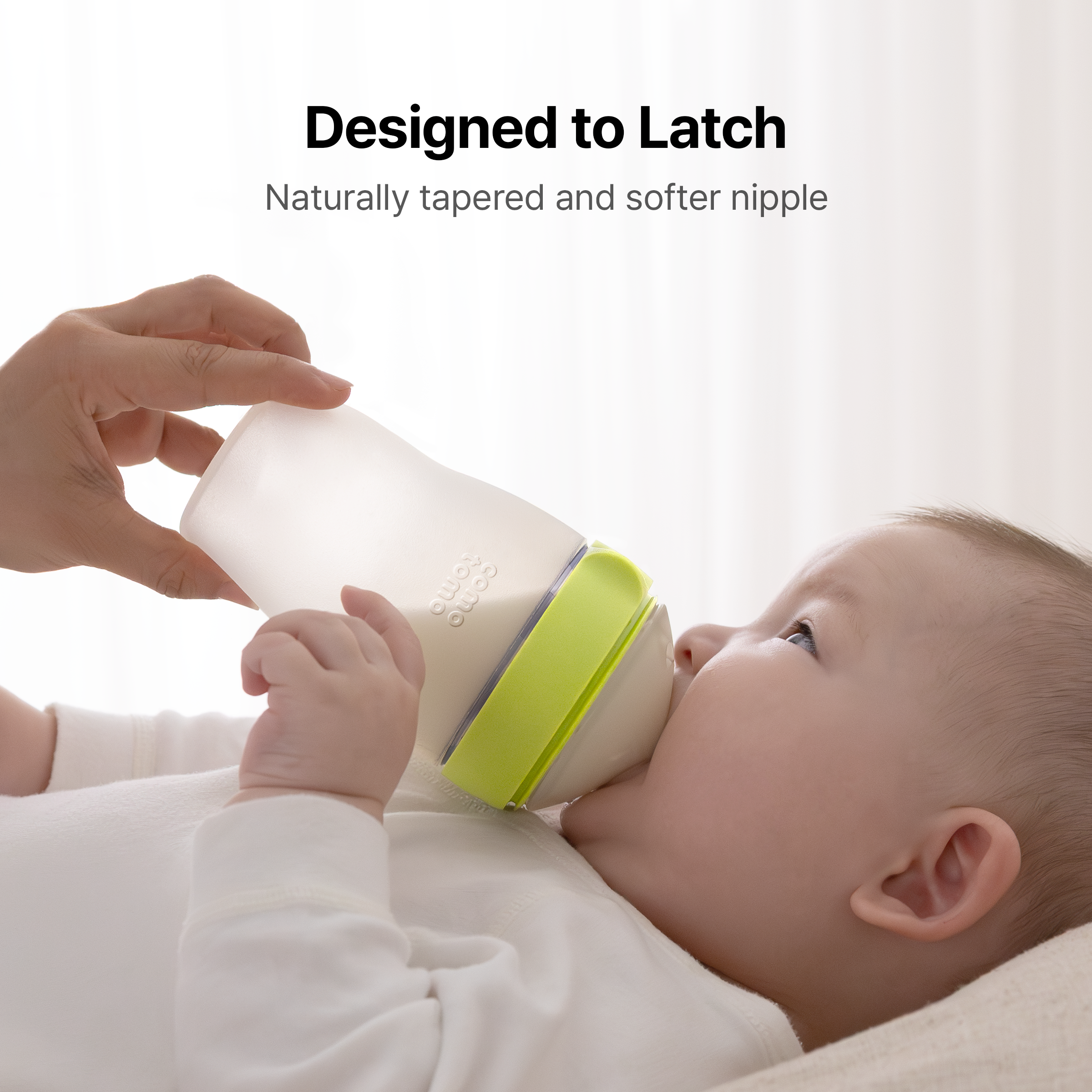Comotomo Silicone Baby Bottle 2.0 - Green, 8 Oz, 4.