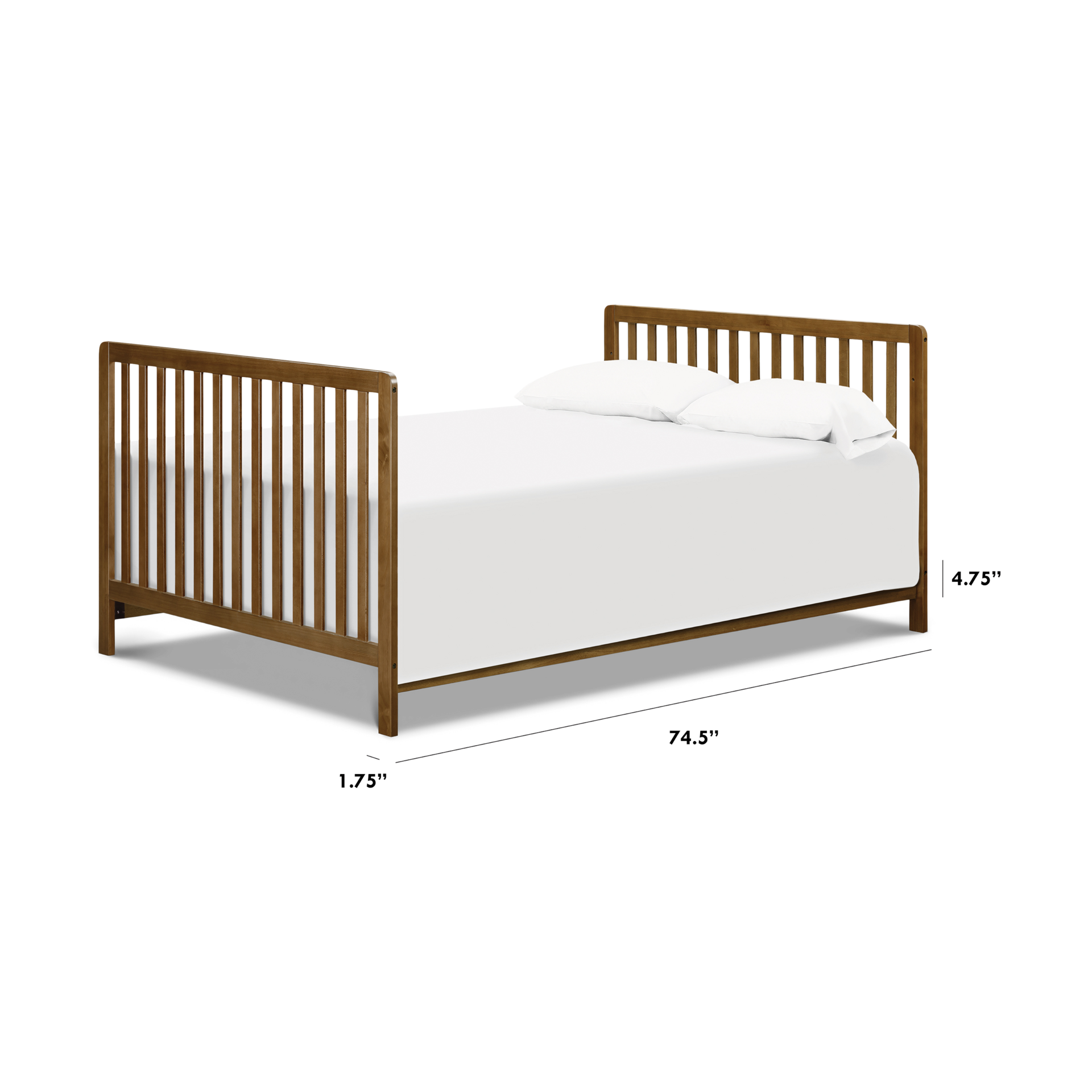 daVinci Twin/Full-Size Bed Conversion Kit (M5789) - Walnut.