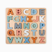 Janod Sweet Cocoon Wooden Alphabet Learning Puzzle with ABC Letters and Chalkboard - Ages 2+ - J04412