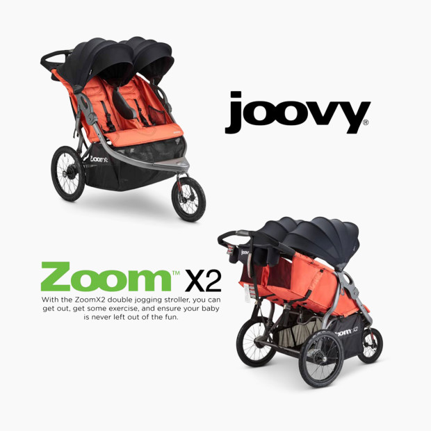 Joovy ZoomX2 Twin Double Jogging Stroller - Paprika.