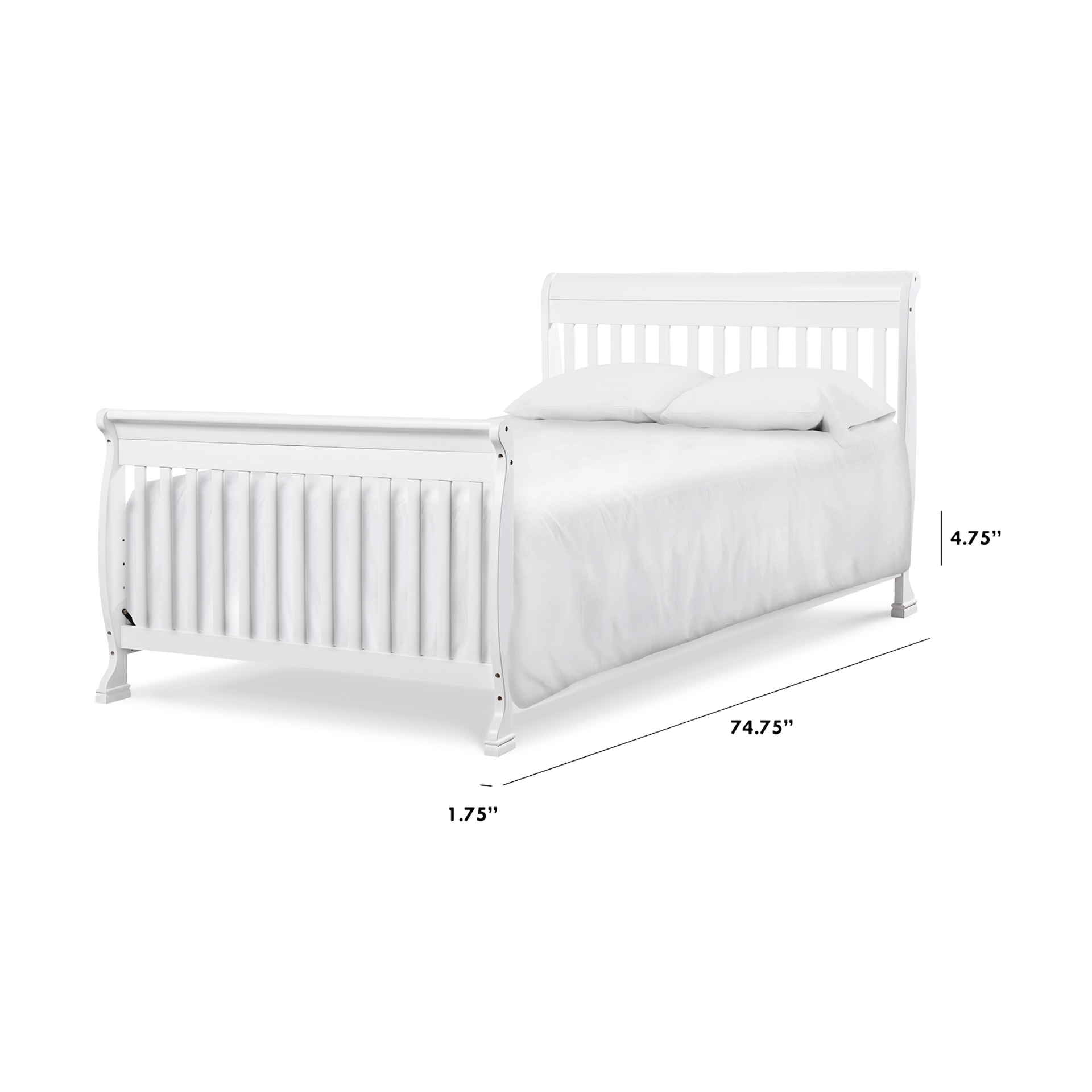 daVinci Twin/Full-Size Bed Conversion Kit (M4799) - White.