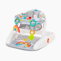 Bright Starts Learn-to-Sit Baby Floor Seat, 2-Positions Grow with Infant, Portable Baby Chair, Includes Sensory Toys, Unisex, 4-12 Months, Playful Paradise