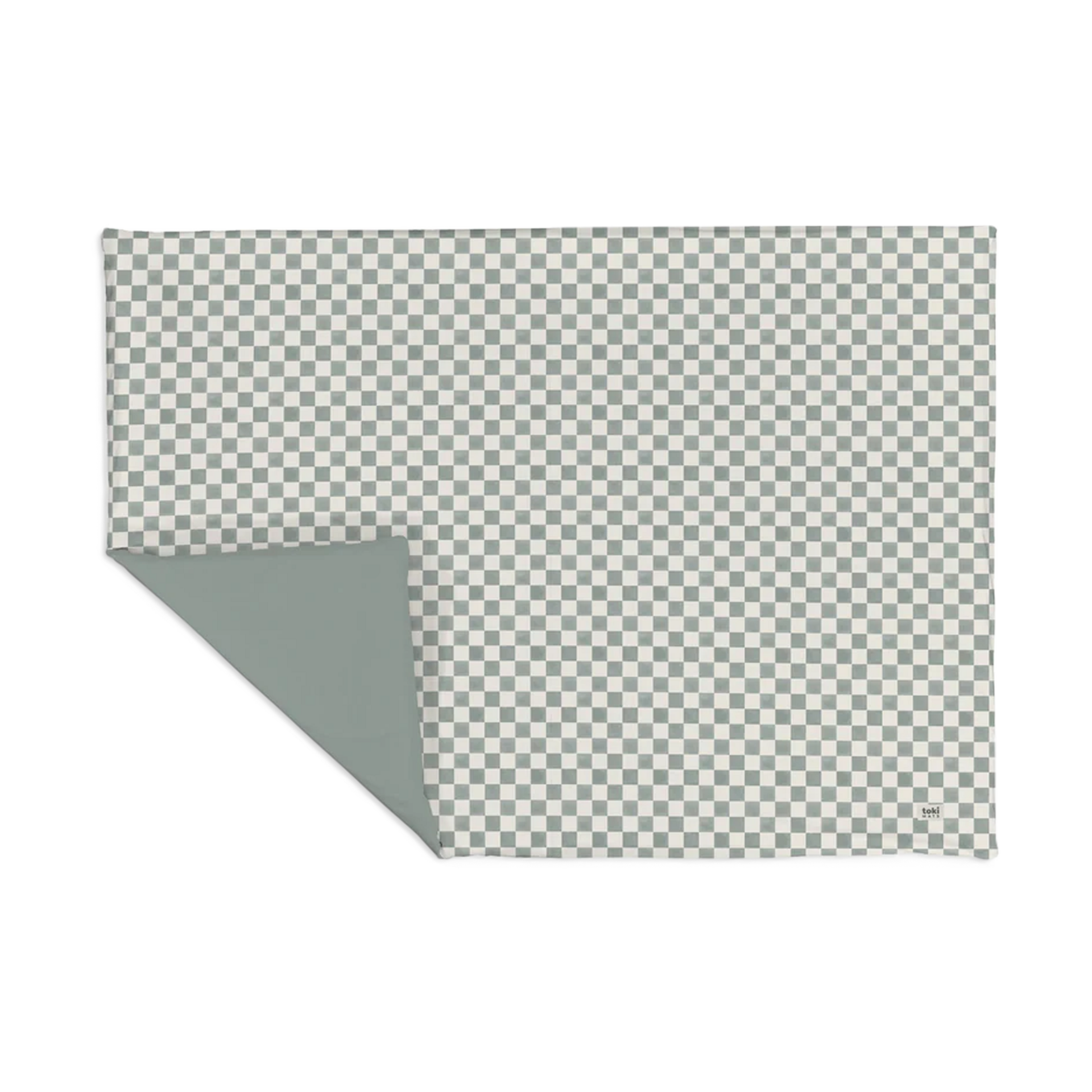 Toki Kids Epic Organic Cotton Play Mat - Checker Matcha.