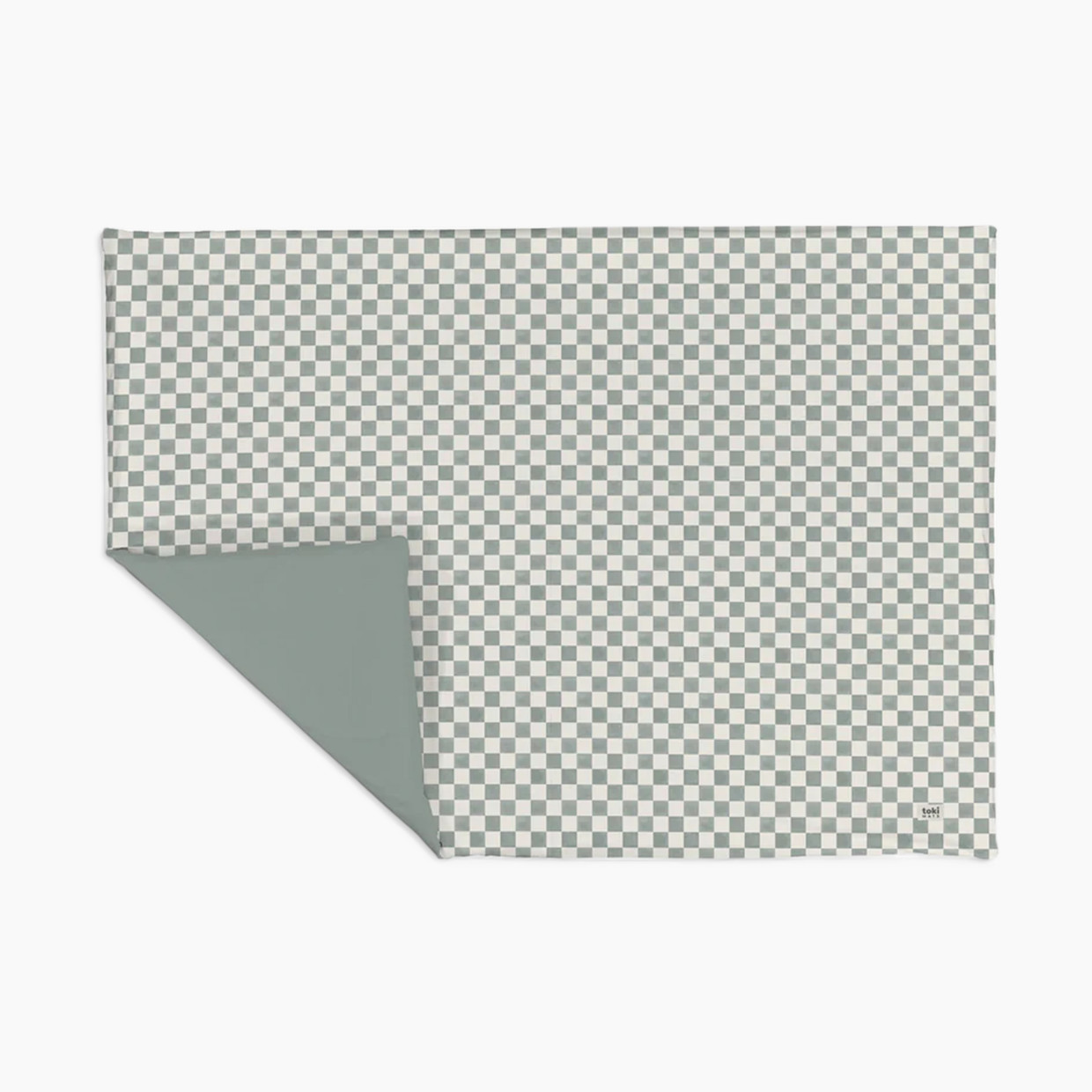 Toki Kids Epic Organic Cotton Play Mat - Checker Matcha.