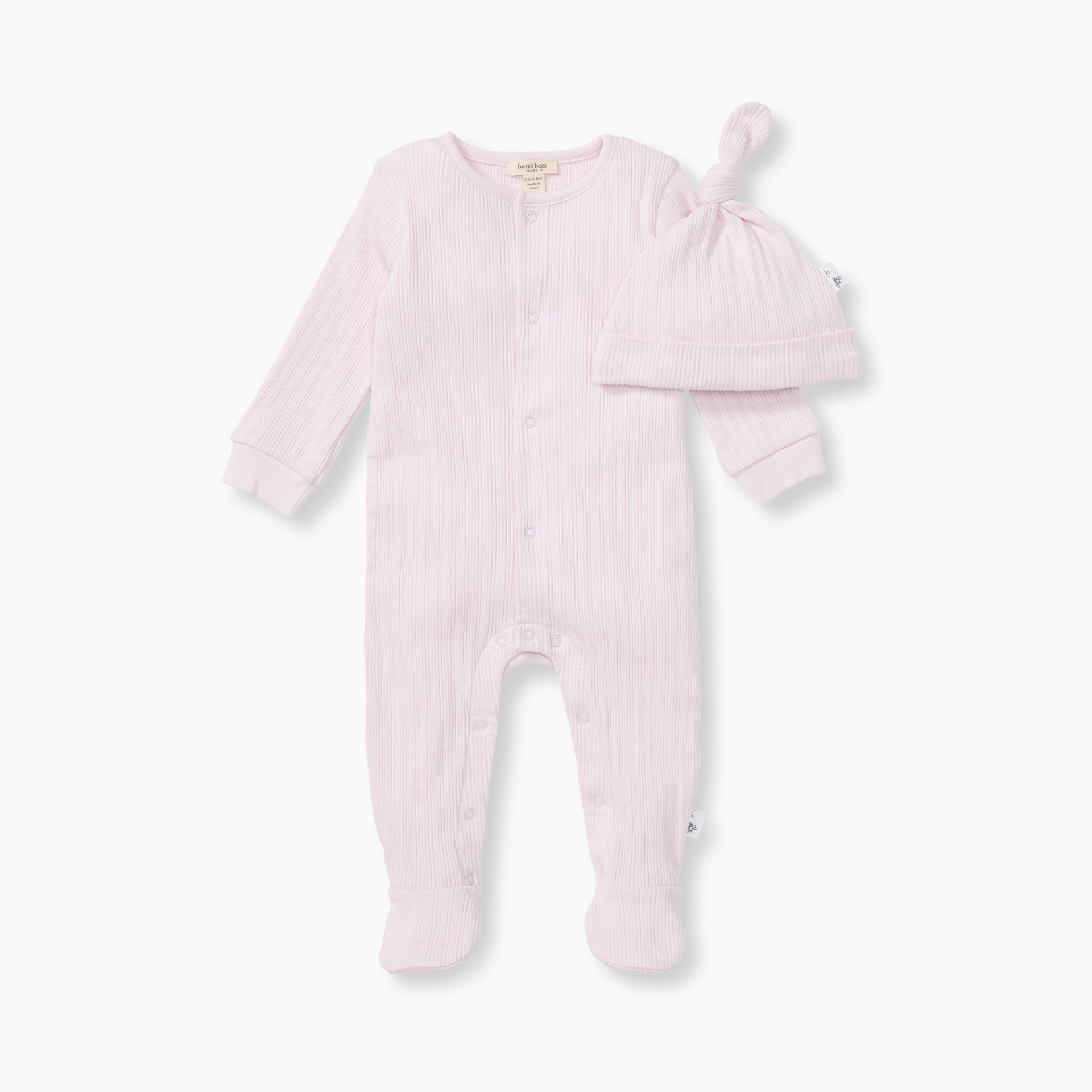 Burt's Bees Baby Organic Cotton Sweet Rib Jumpsuit Set Sweet