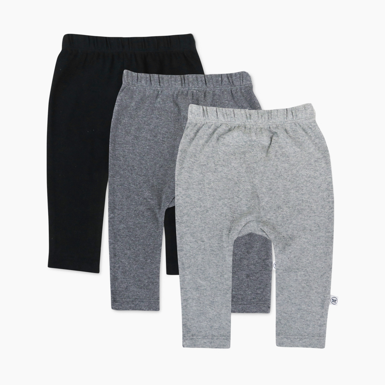 Honest Baby Clothing 3-Pack Organic Cotton Cuff-less Harem Pants - Gray Ombre, Nb.