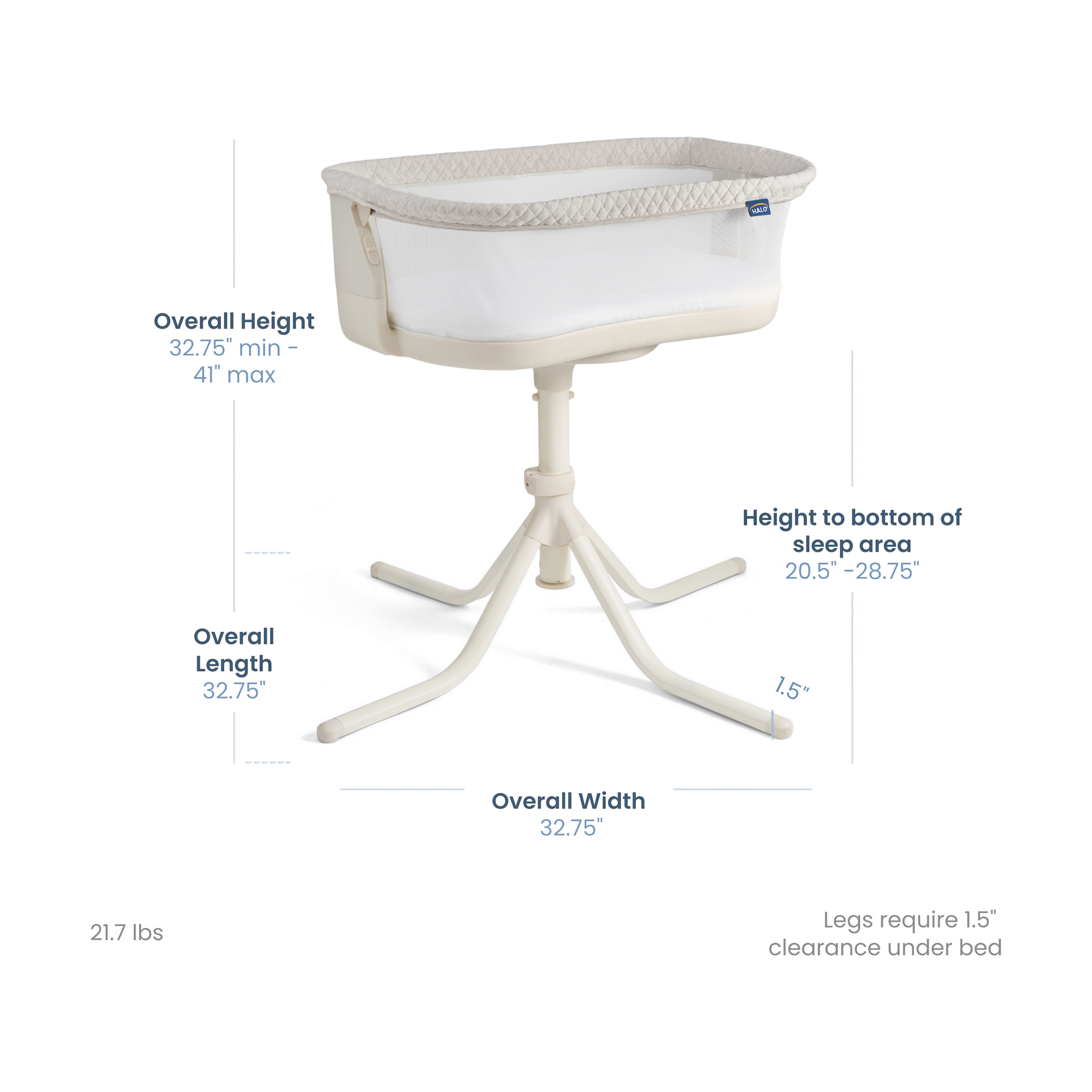 Halo BassiNest Swivel Sleeper 4.0 Air Bassinet.
