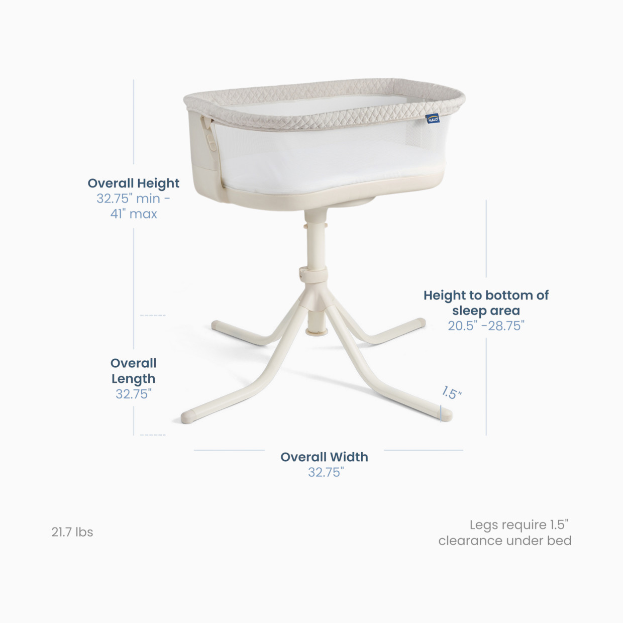 Halo BassiNest Swivel Sleeper 4.0 Air Bassinet - Oat.