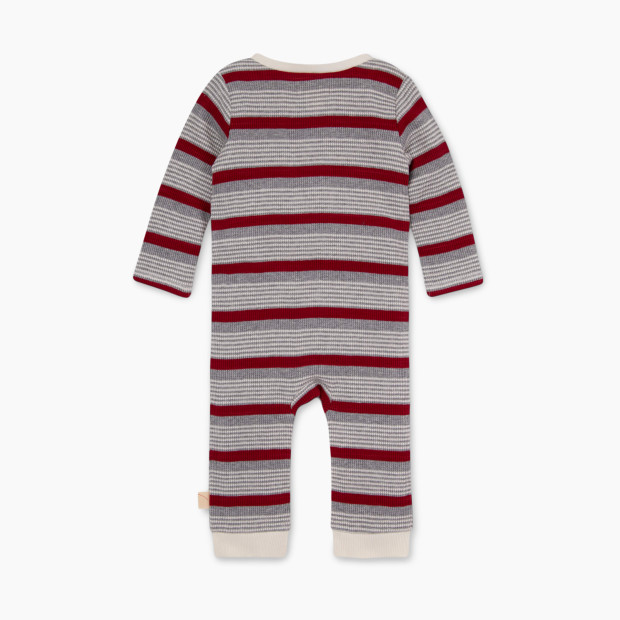 Burt's Bees Baby Romper Jumpsuit, 100% Organic Cotton One-Piece Coverall - Grey Long Road Stripe, 0-3 Months.