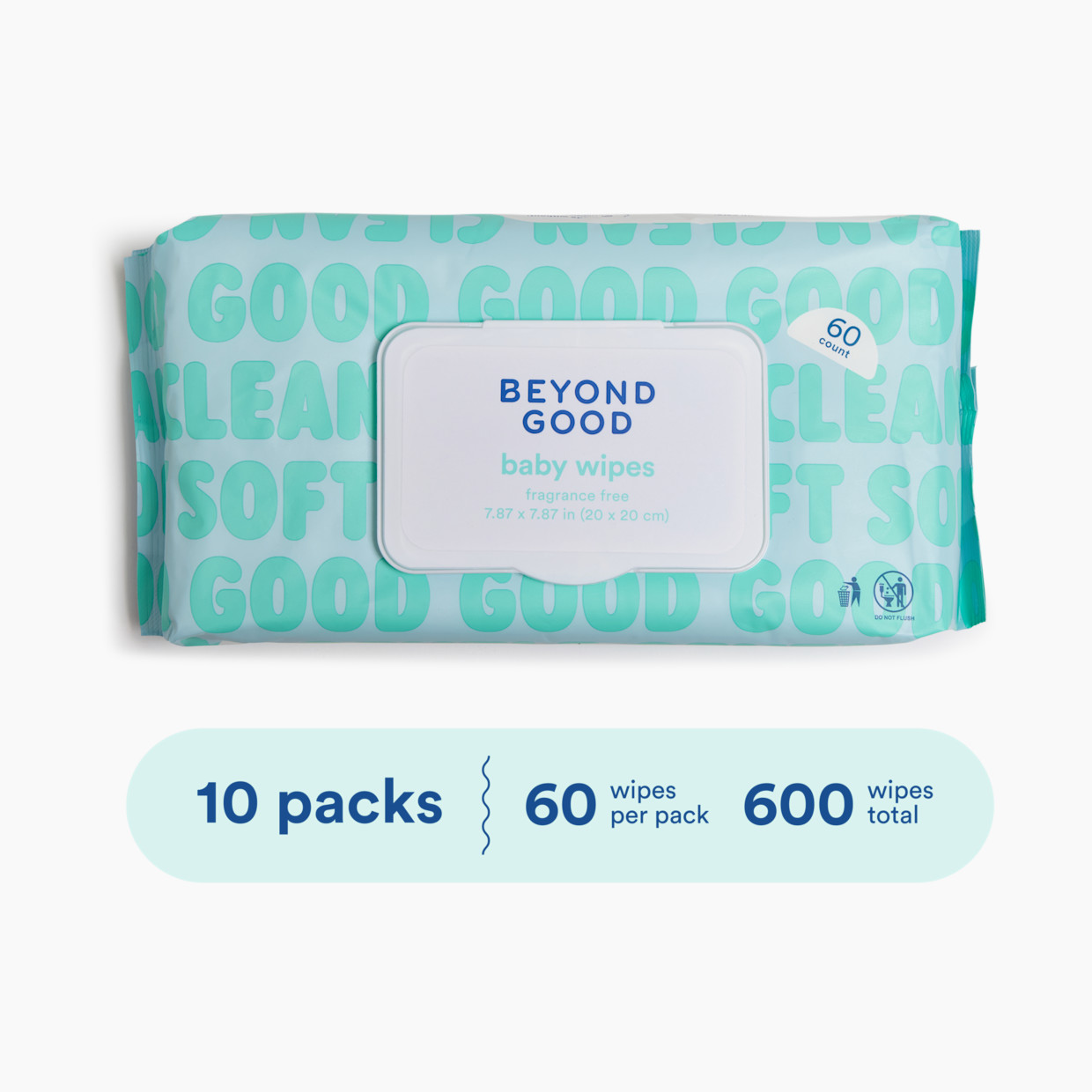 Beyond Good 99% Purified Water Baby Wipes - Fragrance Free, 600 Count.