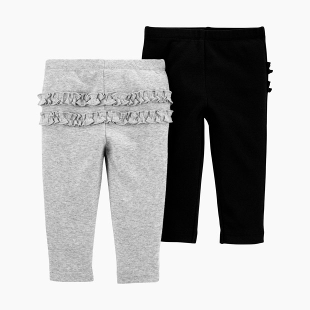 Carter's Cotton Pants (2 Pack) - Black/Grey, 6 M.