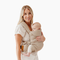 WildBird - Aerial Carrier - 7 to 45 lbs - for Moms, Dads & Caregivers - 100% Natural European Linen Fibers - Versatile & Adjustable - Large Size - Desert Lark Fabric
