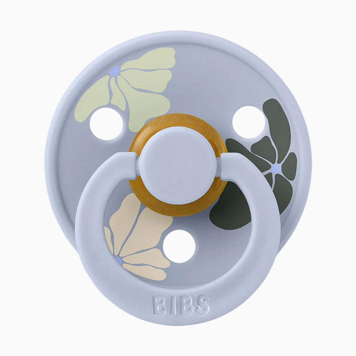 BIBS Studio Morning Bloom Colour Natural Rubber Pacificier (2-pack) - Dusty Blue, Size 1.
