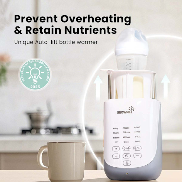 GROWNSY Fast Bottle Warmer with Auto-Lift and Night Light.