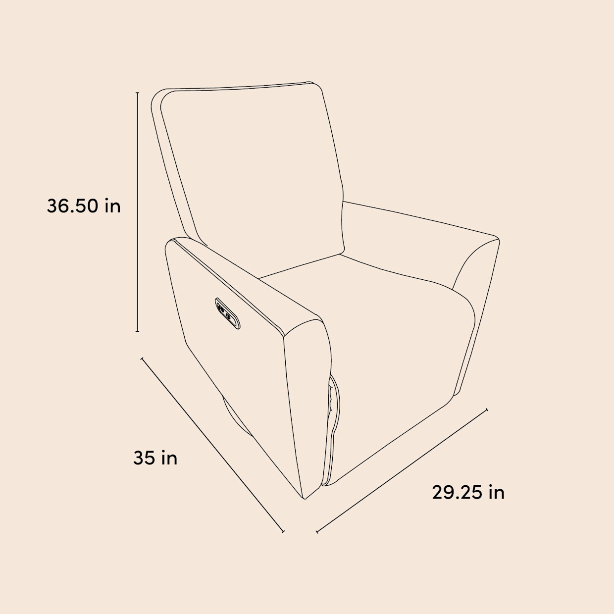Storkcraft Santorini Deluxe Power Recliner Swivel Glider - Ivory Basketweave.