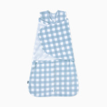 HALO Micro-Fleece Sleepsack Swaddle, 3-Way Adjustable Swaddle Blanket for Newborn and Infants, TOG 3.0 for Cold Climates, Hip Healthy, Gingham Blue, Small, 3-6 Months