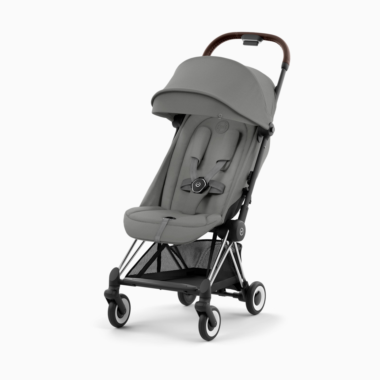 Cybex COYA Compact Lightweight Stroller - Chrome Dark Brown/Mirage Grey.