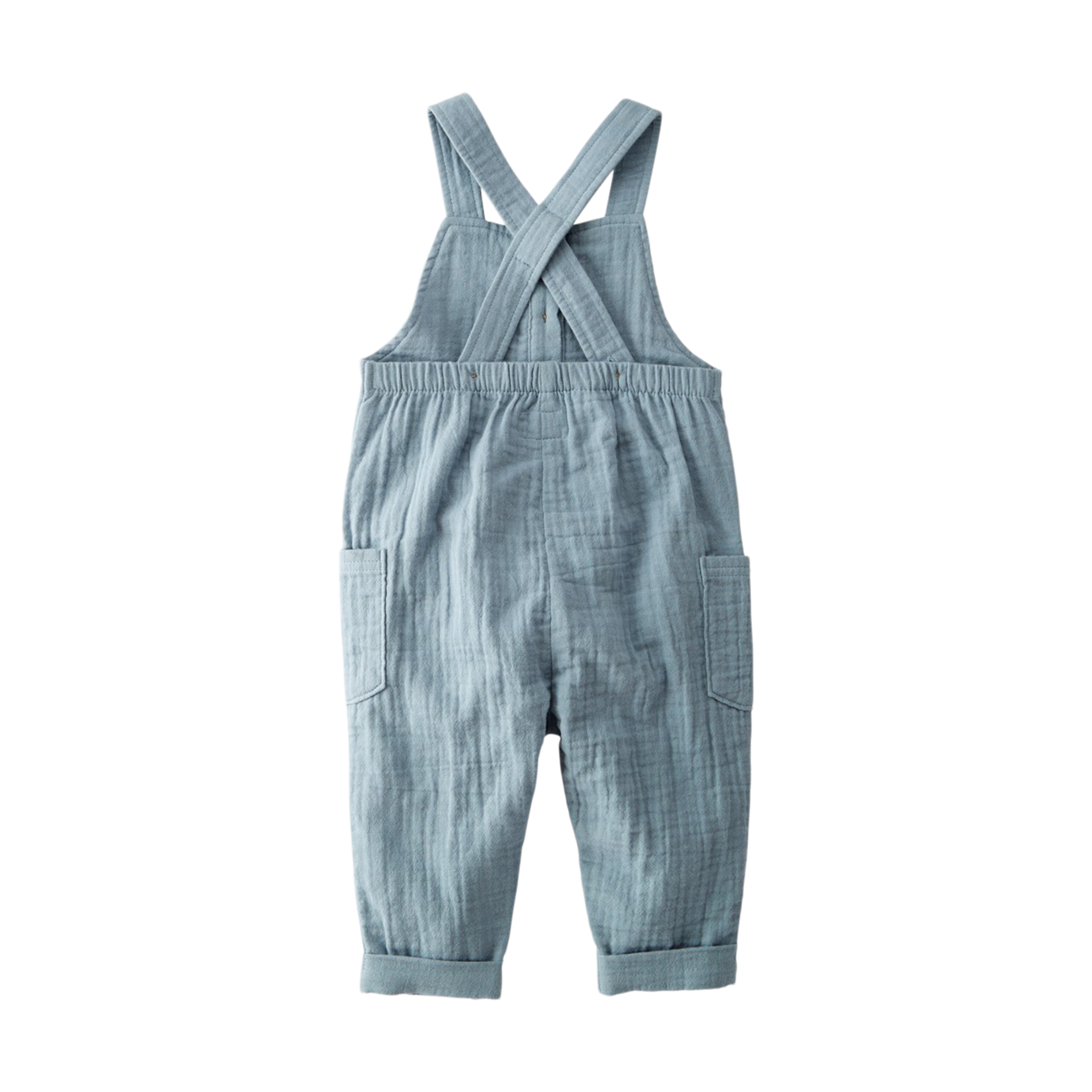 Carter's Little Planet Organic Cotton Gauze Overalls in Blue Creek.
