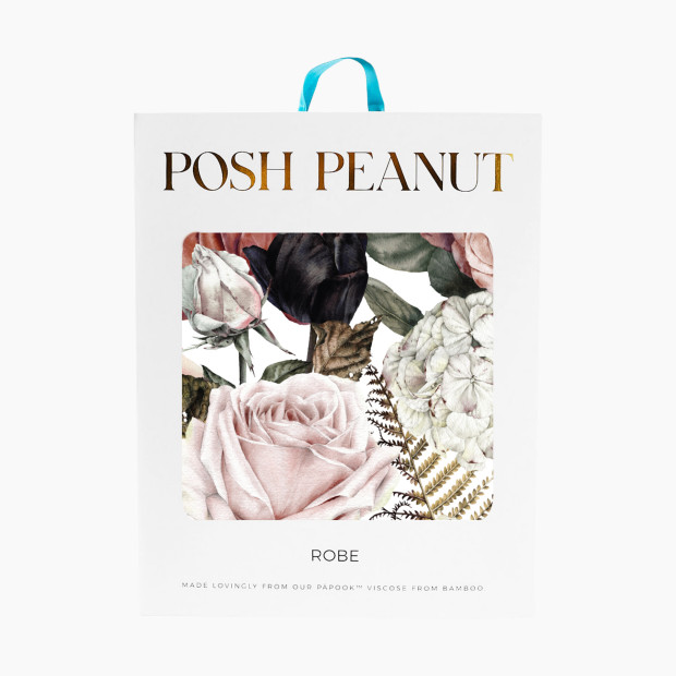 Posh Peanut Womens Robe - Black Rose, Small.