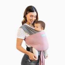 Moby Baby Wrap Carrier Easy-Wrap for Newborns to Toddlers (8-33lbs), Infant Sling Carrier, Lightweight & Hands Free Design for Mom and Dad, Adjustable for All Body Types (Charcoal/Dusty Rose)