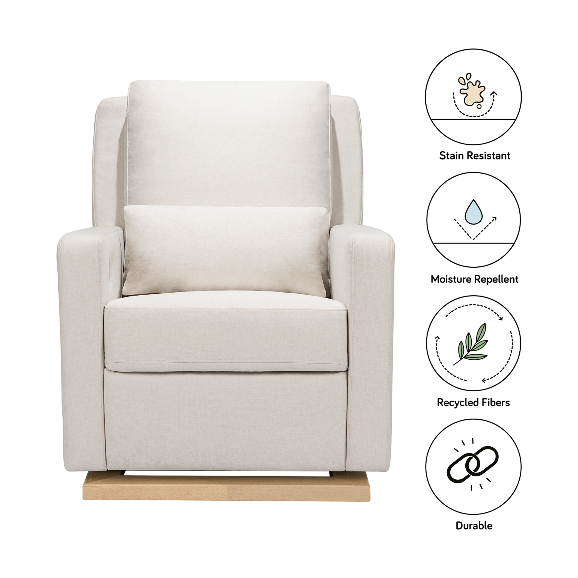 babyletto Sigi Electronic Glider Performance Cream Eco Weave/Light