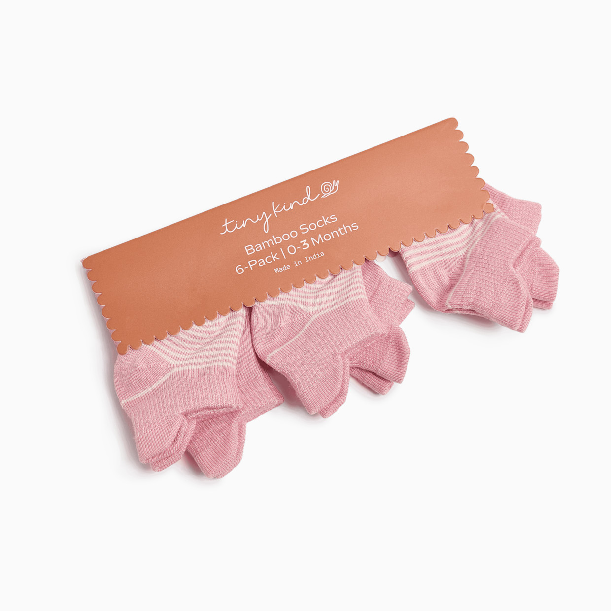 Tiny Kind Bamboo 6-Pack Socks - Pink, 6-12 M.