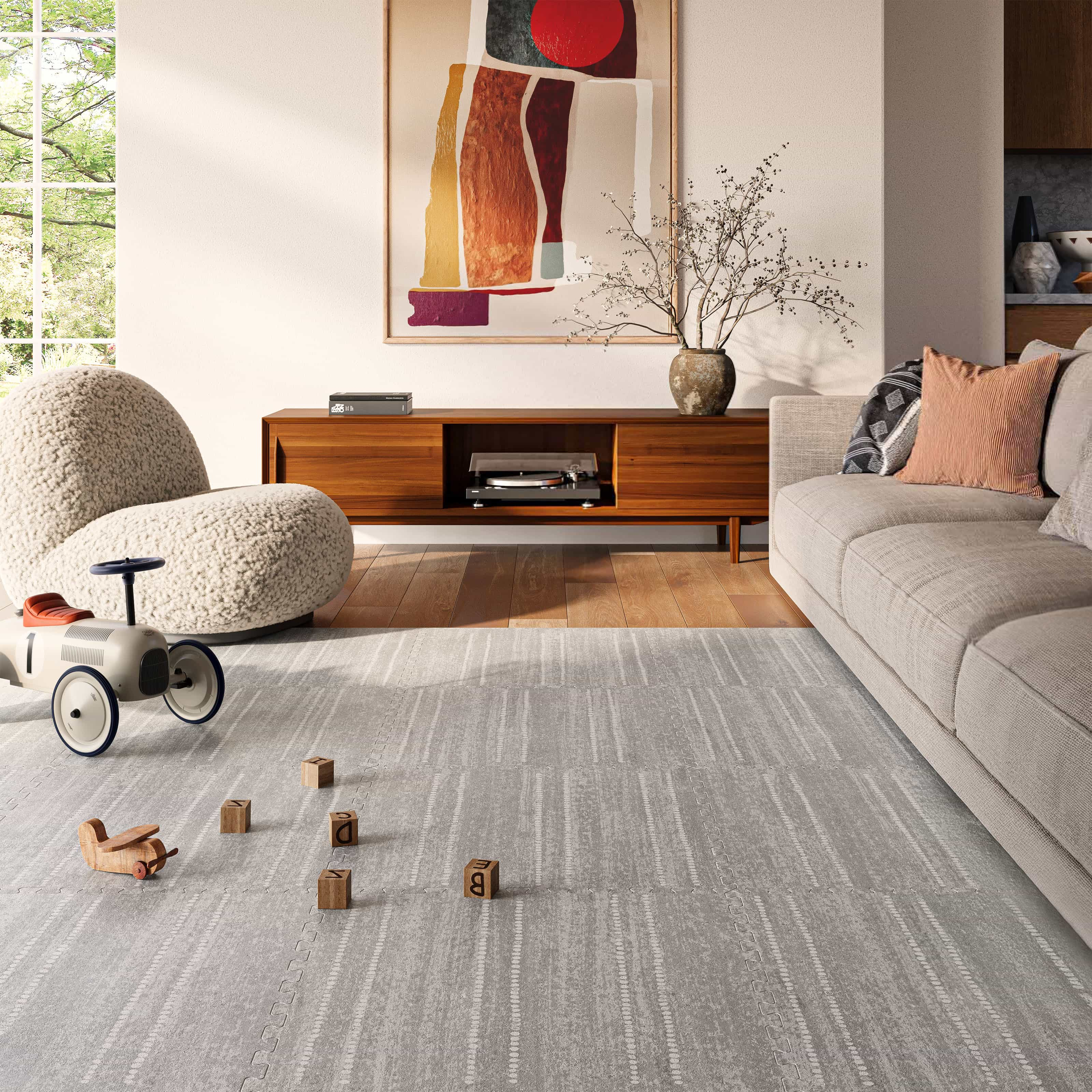 House of Noa Little Nomad Play Mat | Aspen - Dove, 6X8.