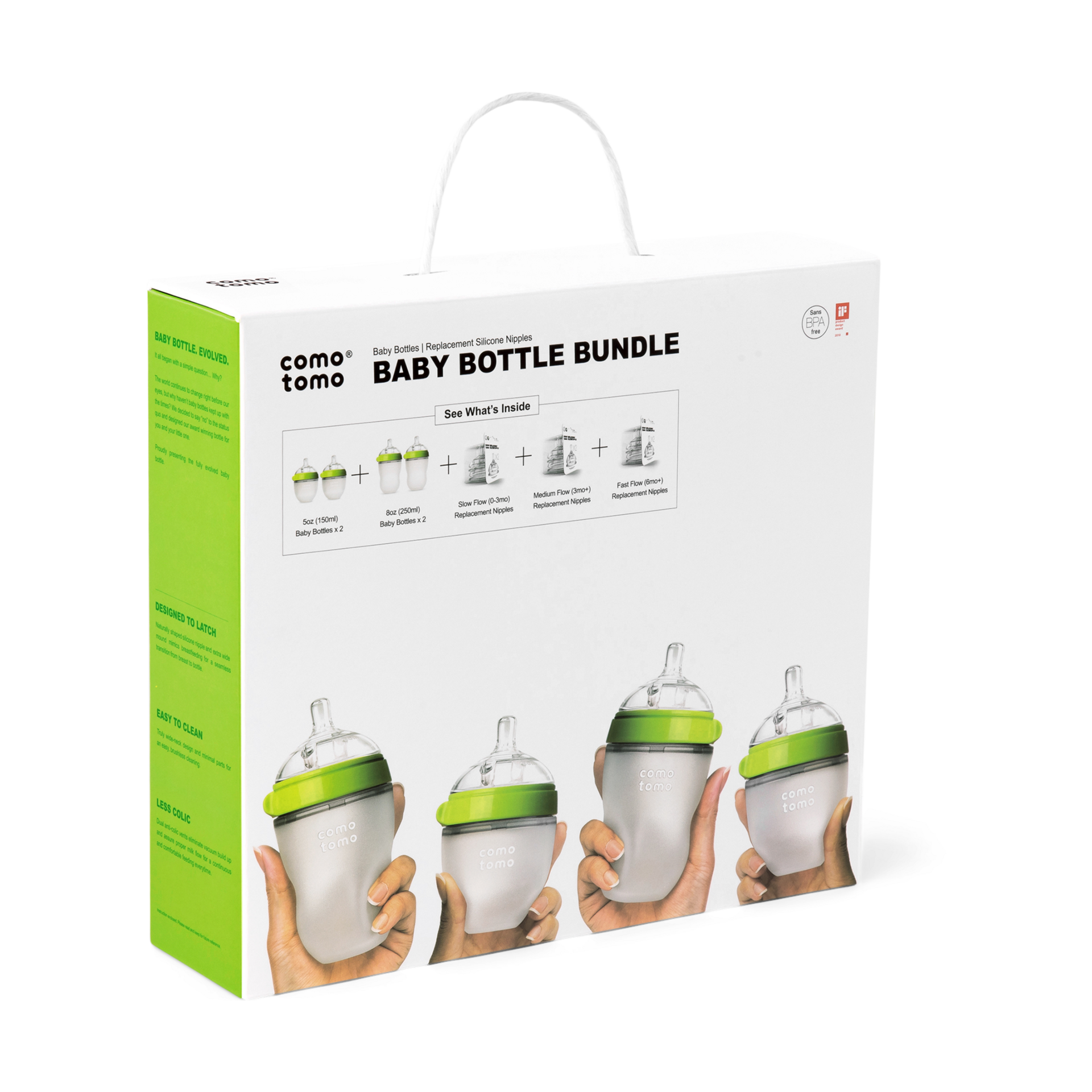 Comotomo Silicone Baby Bottle Bundle Starter Gift Set.