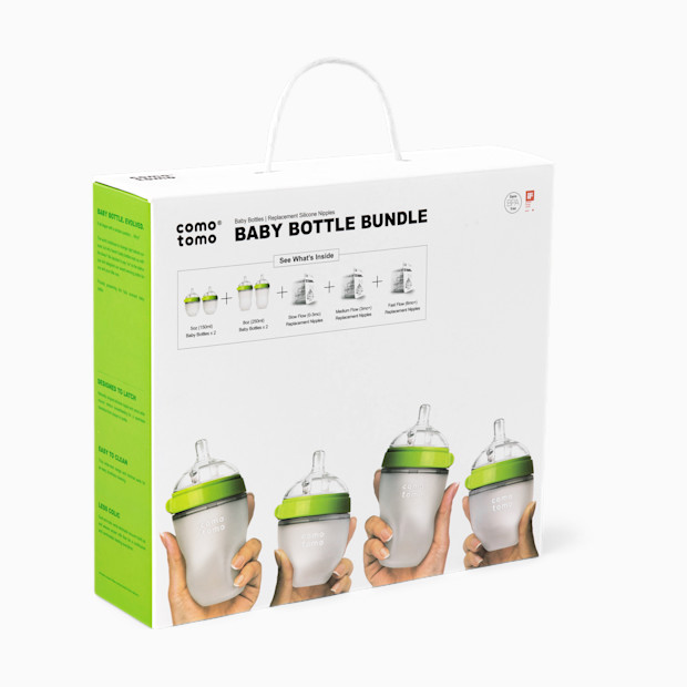 Comotomo Silicone Baby Bottle Bundle Starter Gift Set.