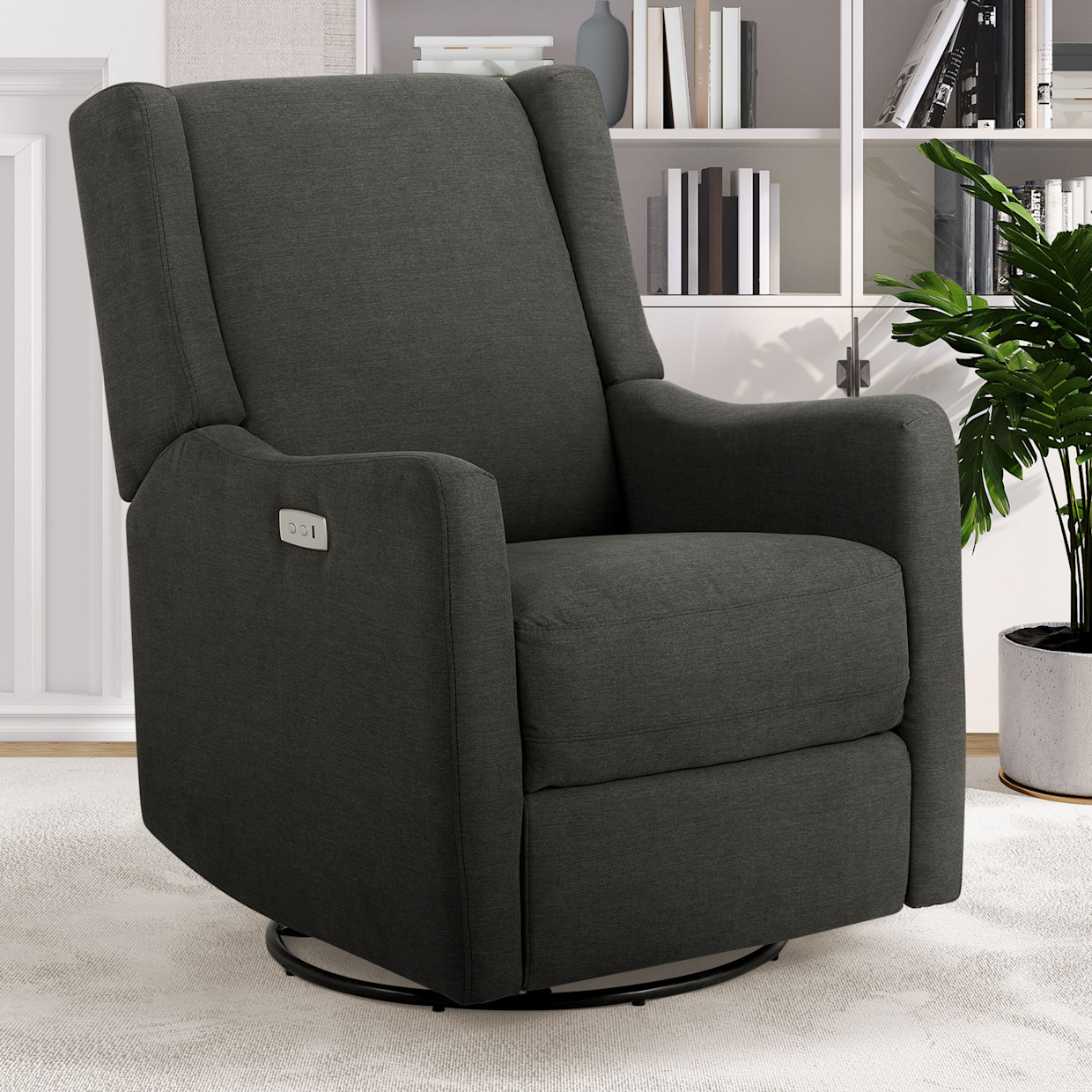 Delta Children Mercer Electronic Power Recliner and Swivel Glider - Dark Grey.
