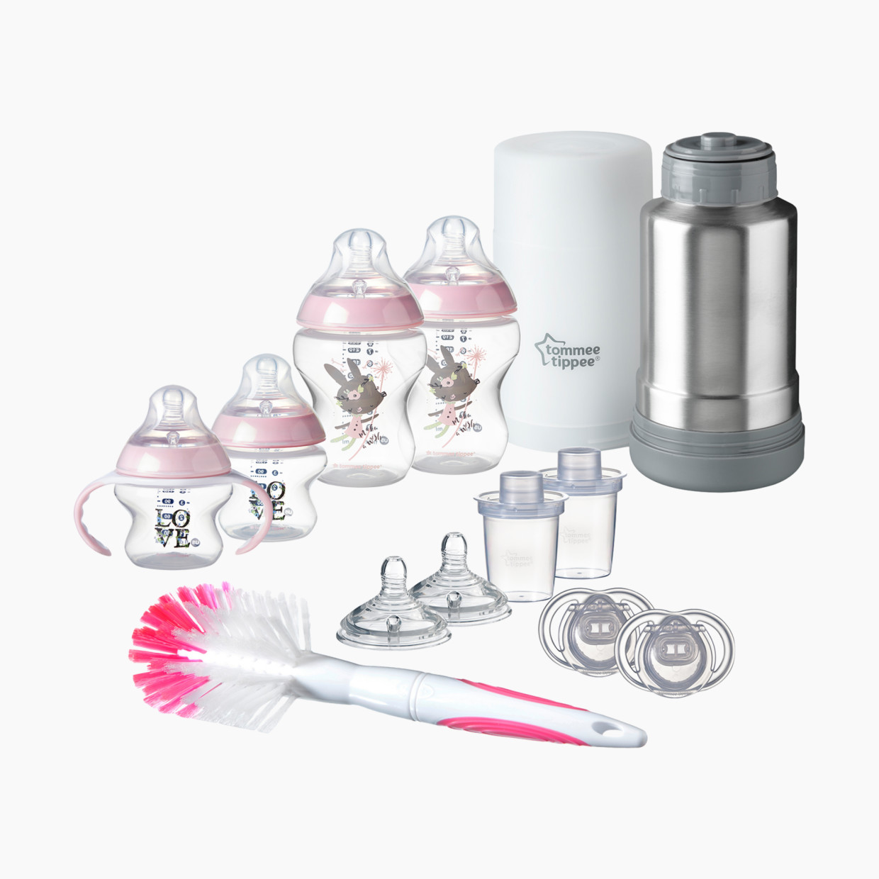 Tommee Tippee Closer To Nature Newborn Feeding Gift Set - Pink.