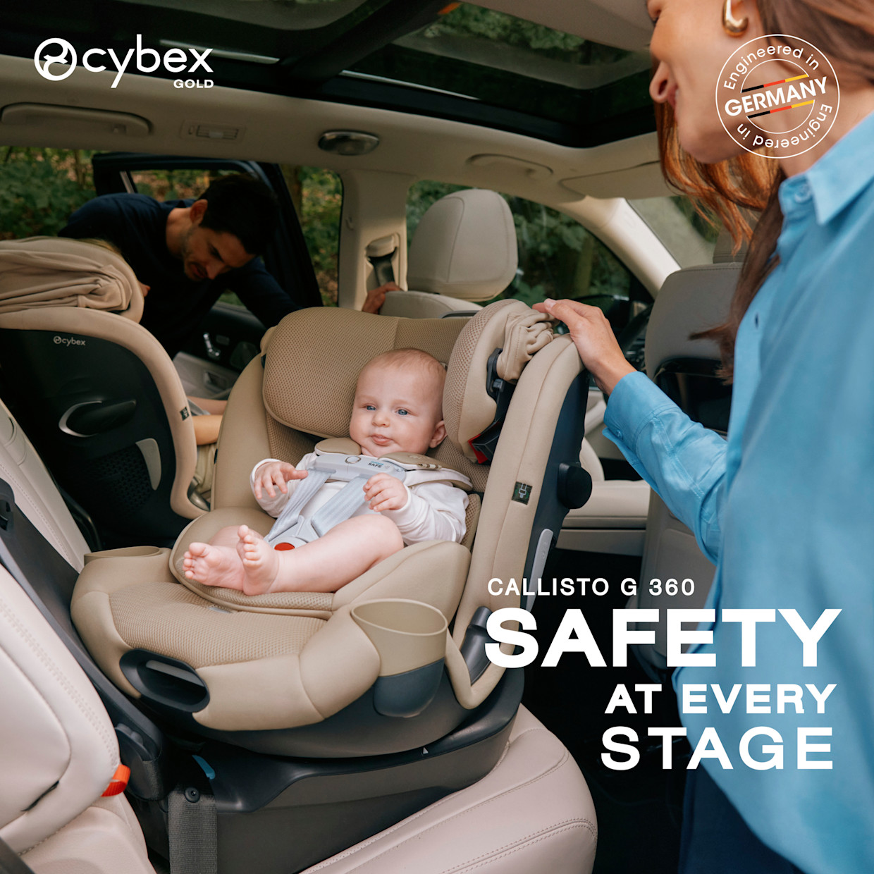 Cybex Callisto G 360° Rotating All-in-One Convertible Car Seat - Almond Beige.