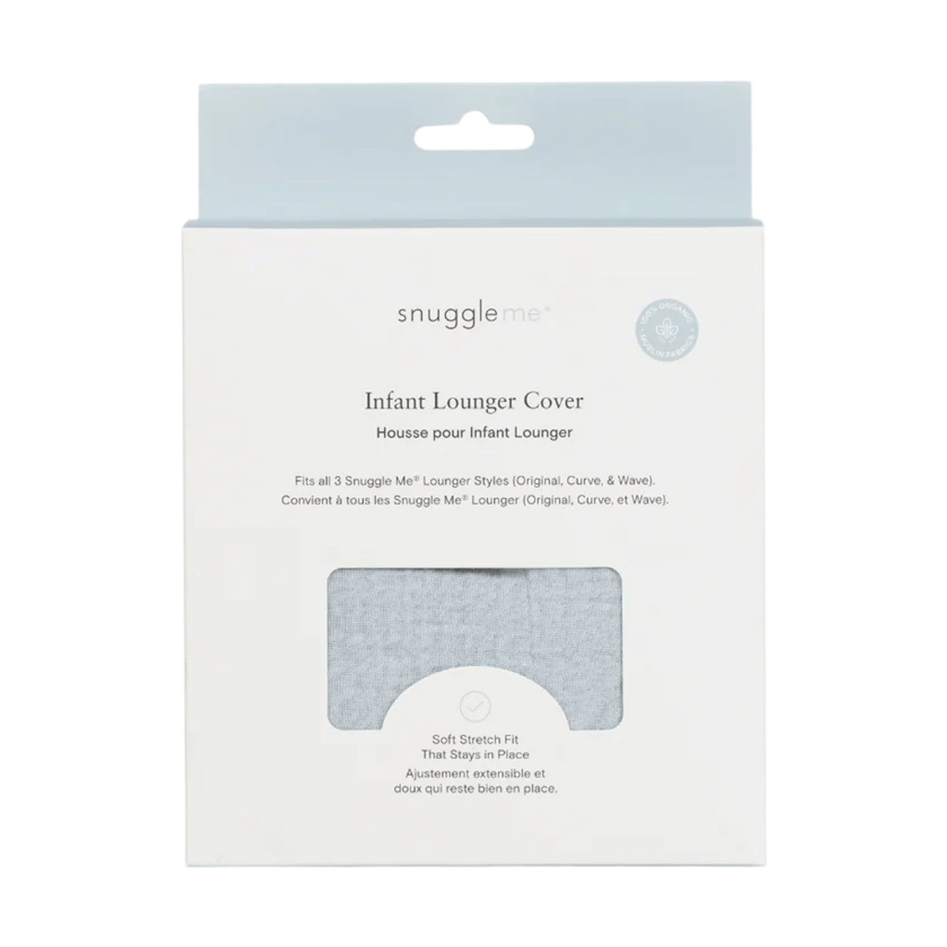 Snuggle Me Organic Infant Lounger Muslin Cover - Bluebell.