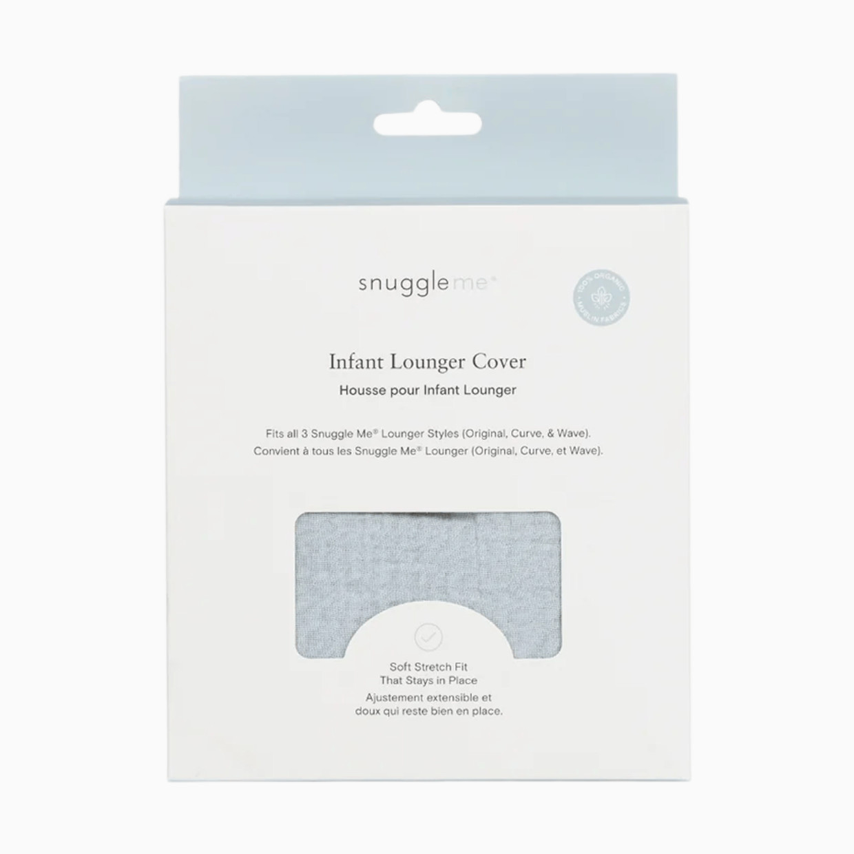 Snuggle Me Organic Infant Lounger Muslin Cover - Bluebell.