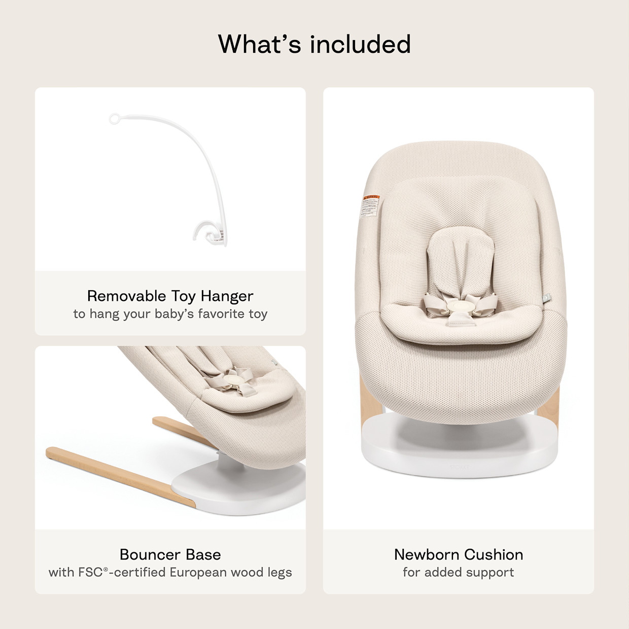 Stokke Yoga 2-in-1 Swing and Bouncer - Light Sand.