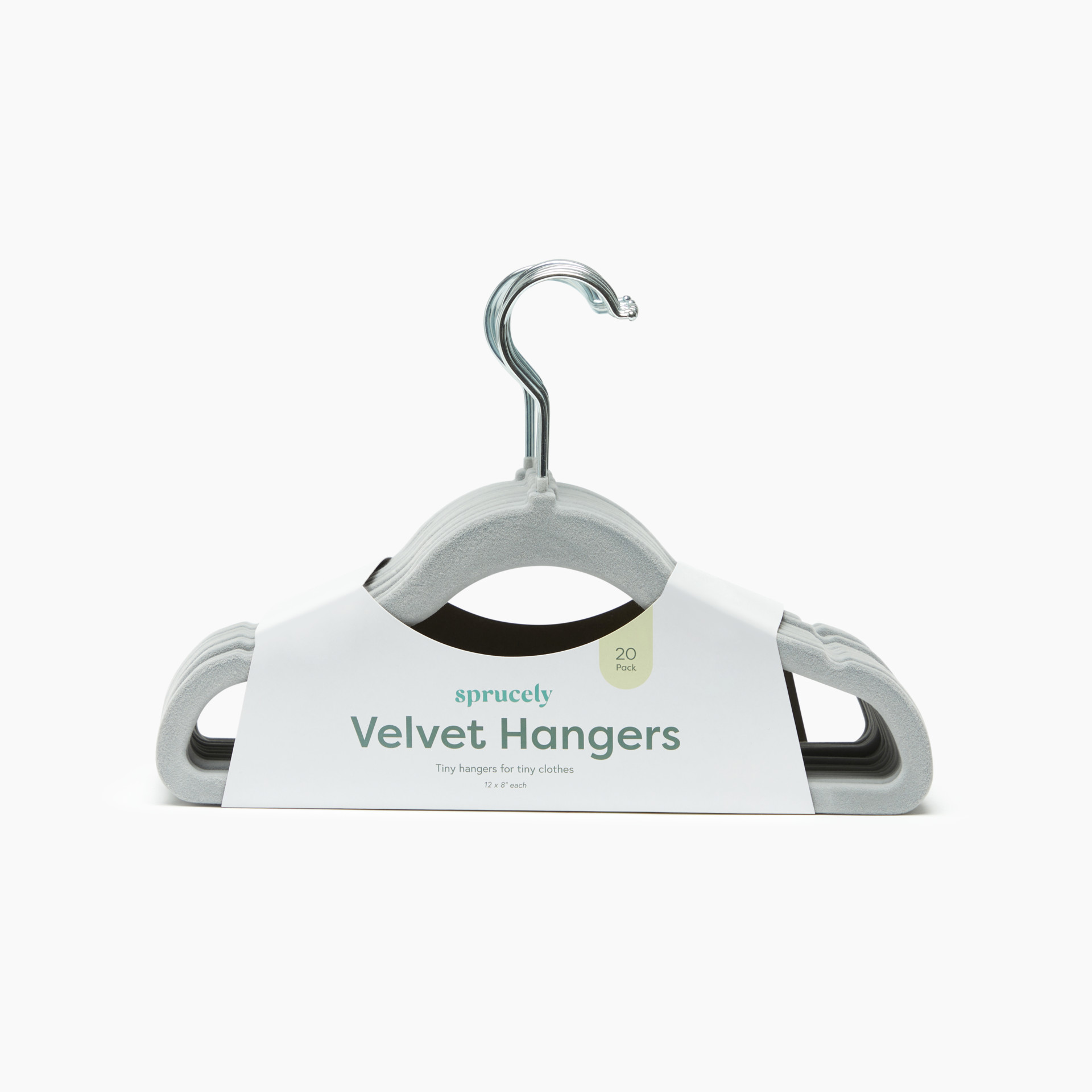 Sprucely Non-Slip Velvet Hangers - Grey, 20