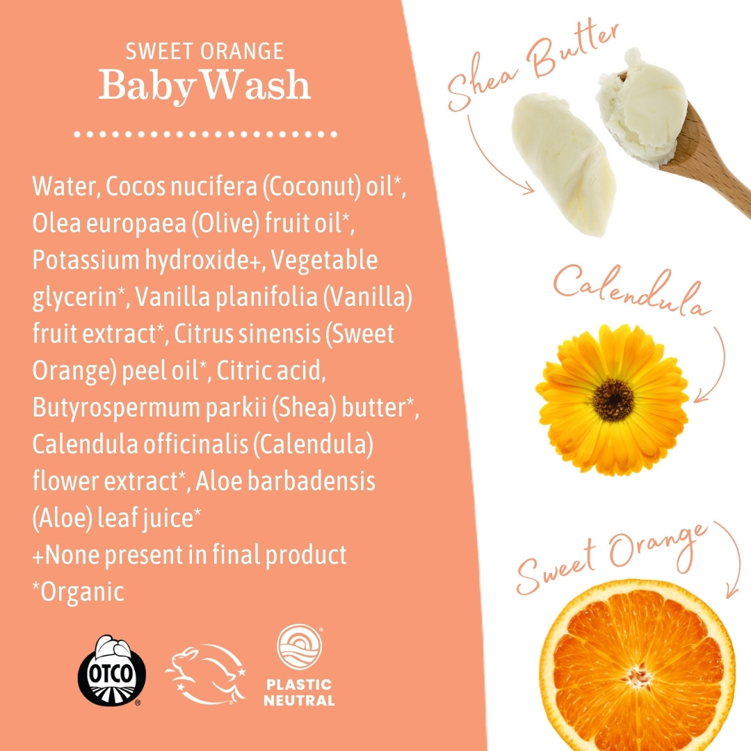 Earth Mama Baby Wash - Sweet Orange, 6.27 Fl Oz.