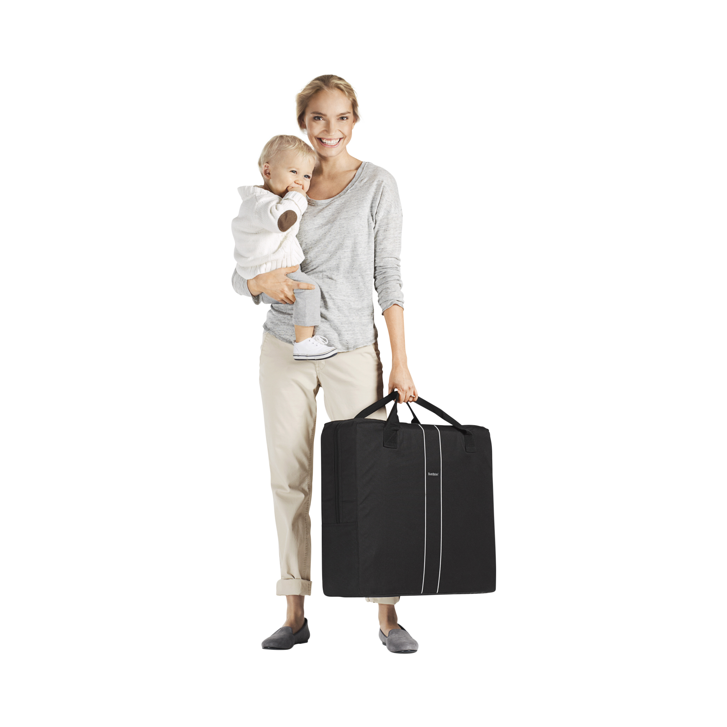 BabyBjörn Travel Crib & Organic Sheet Bundle - Black.