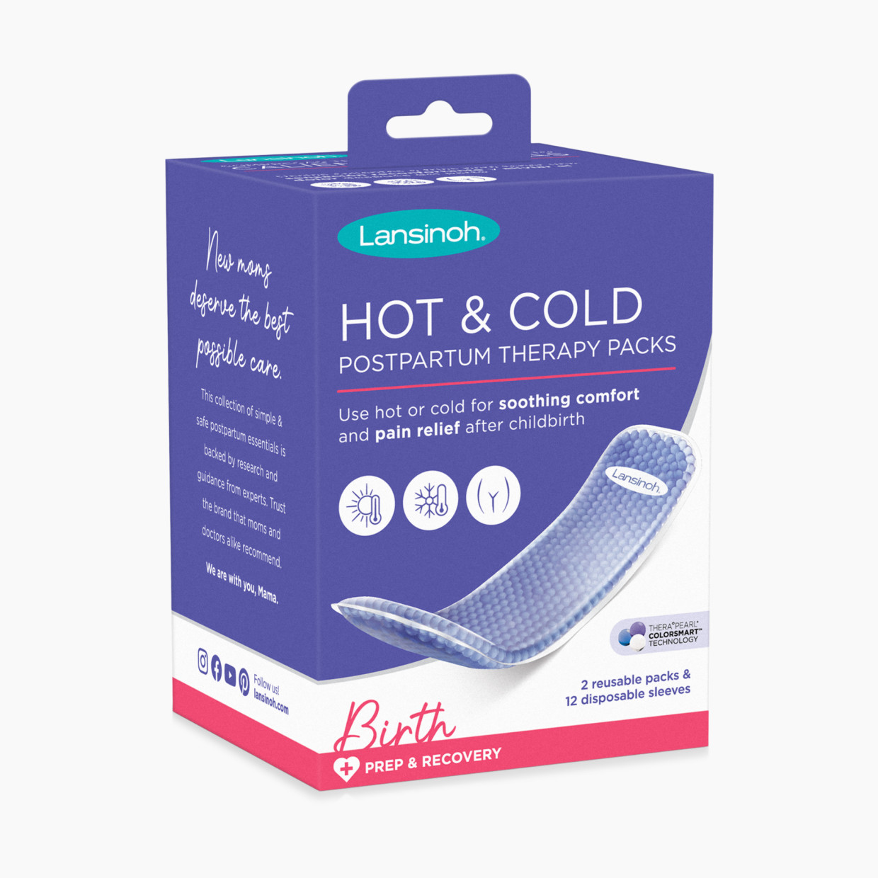 Lansinoh TheraPearl 3-in-1 Hot or Cold Breast Therapy Pack, 2 Ct