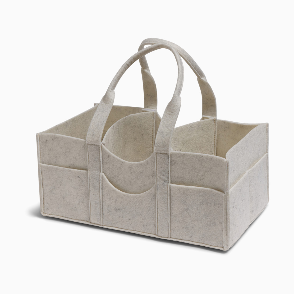 Sprucely Felt Diaper Caddy - Heather Ivory, Large.